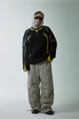 F2CE Multi-Pocket Spliced Crinkled Utility Pants