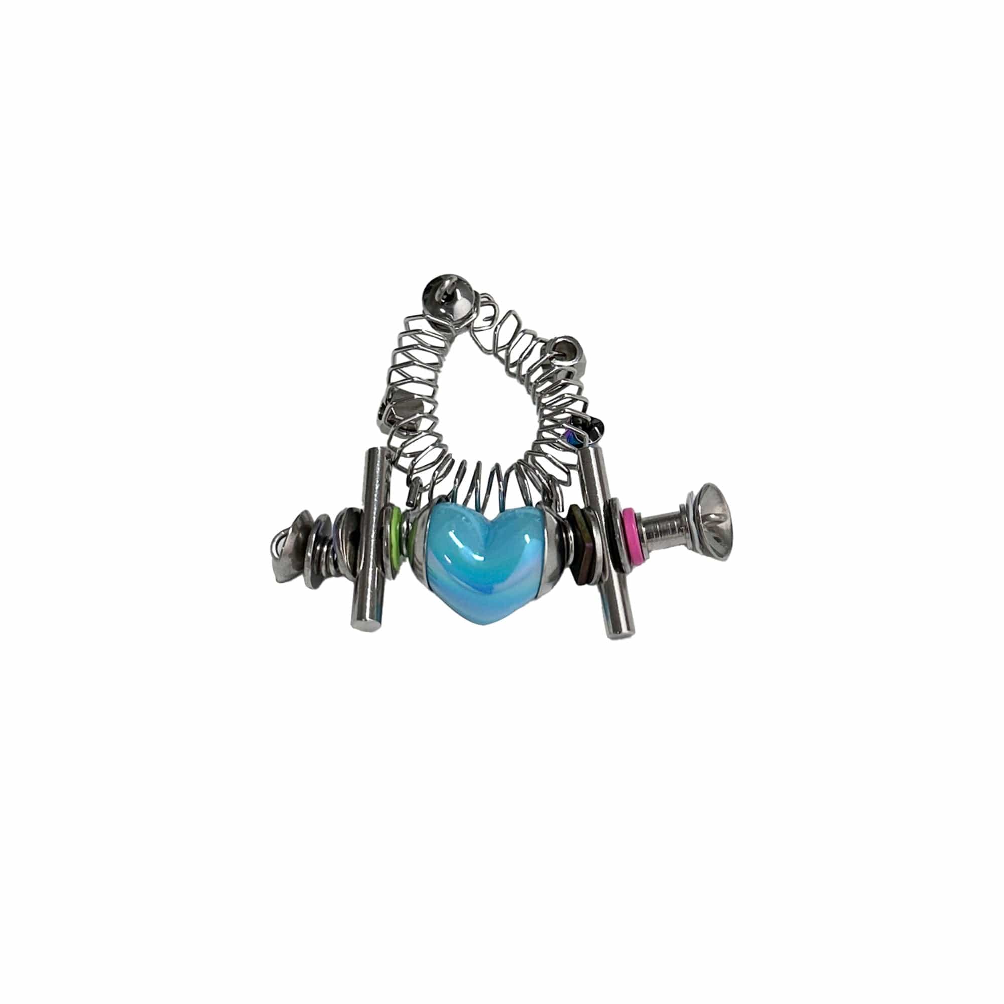 ILLUSORY Time Machine Neon Heart Spiral Coil Ring