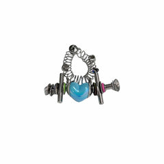 ILLUSORY Time Machine Neon Heart Spiral Coil Ring