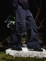 RELABEL Multi-Pocket Oversized Workwear Cargo Pants Dark Gray