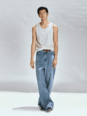 OPICLOTH Double-Layer Ribbed Tank Top