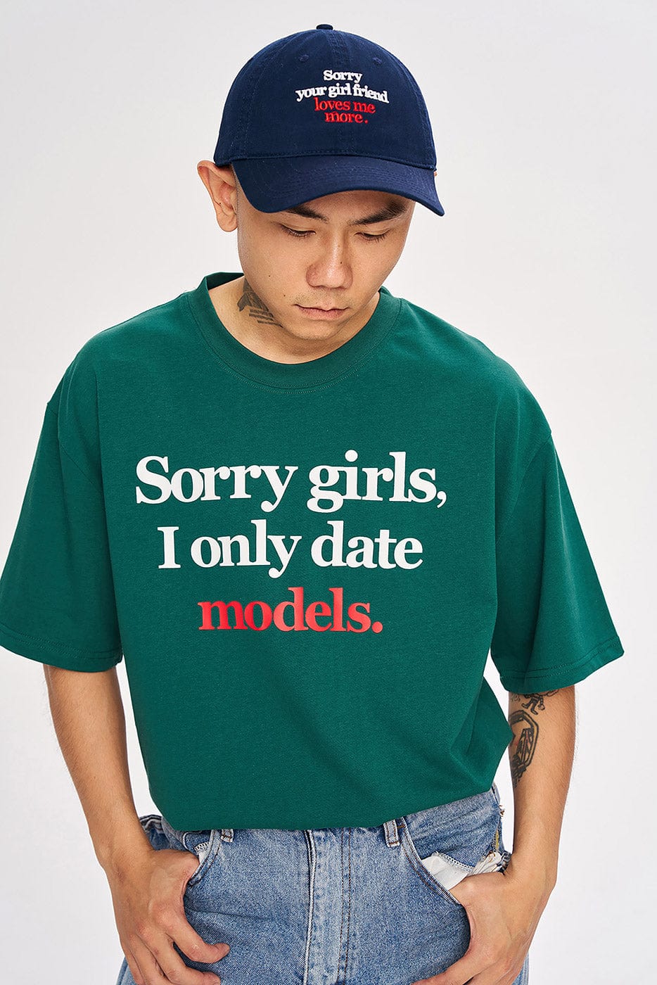 WCC Sorry Girls I Only Date Models Slogan T-Shirt