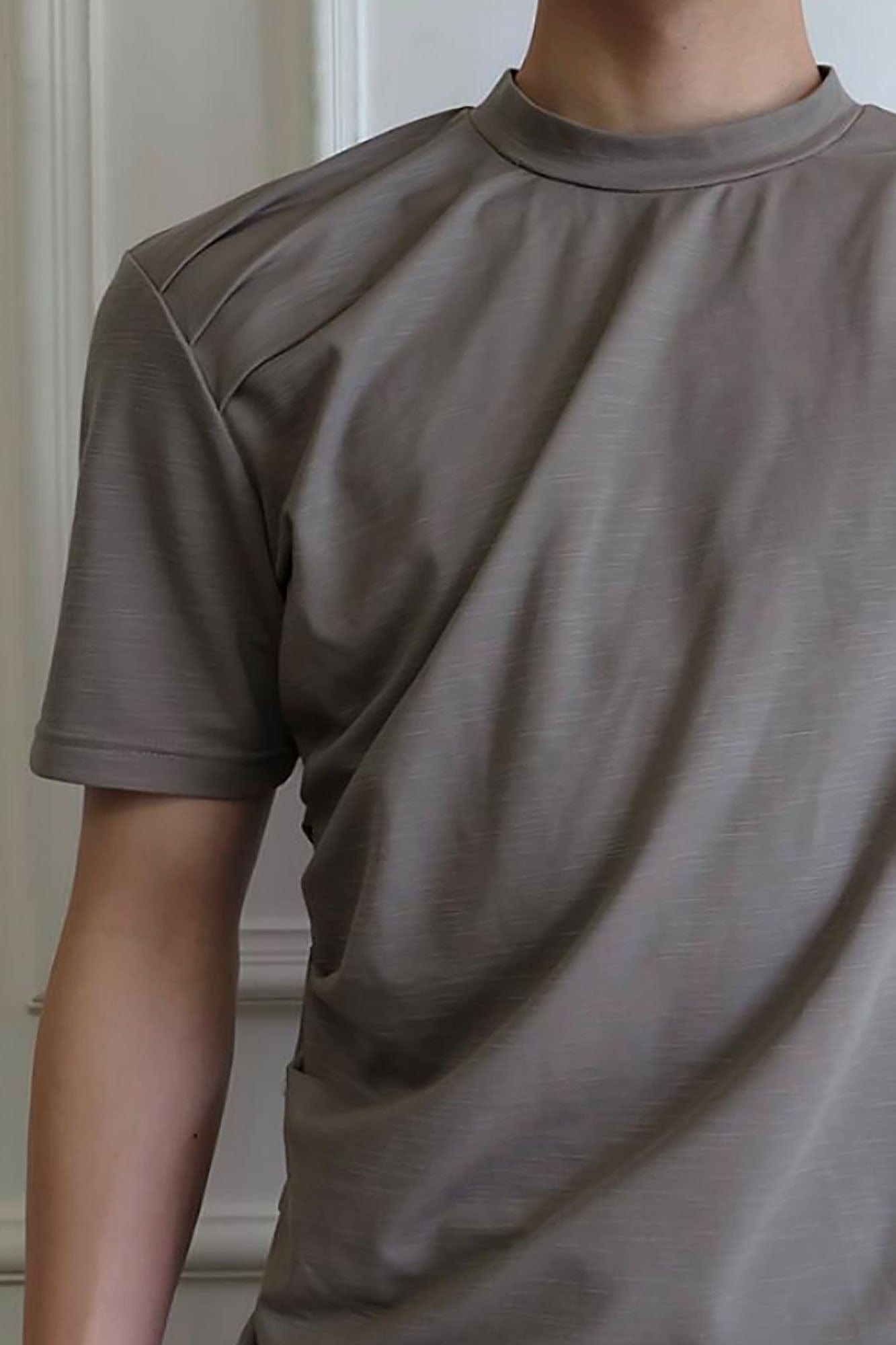 SSIN7 Essential Drape Texture Mock T-Shirt