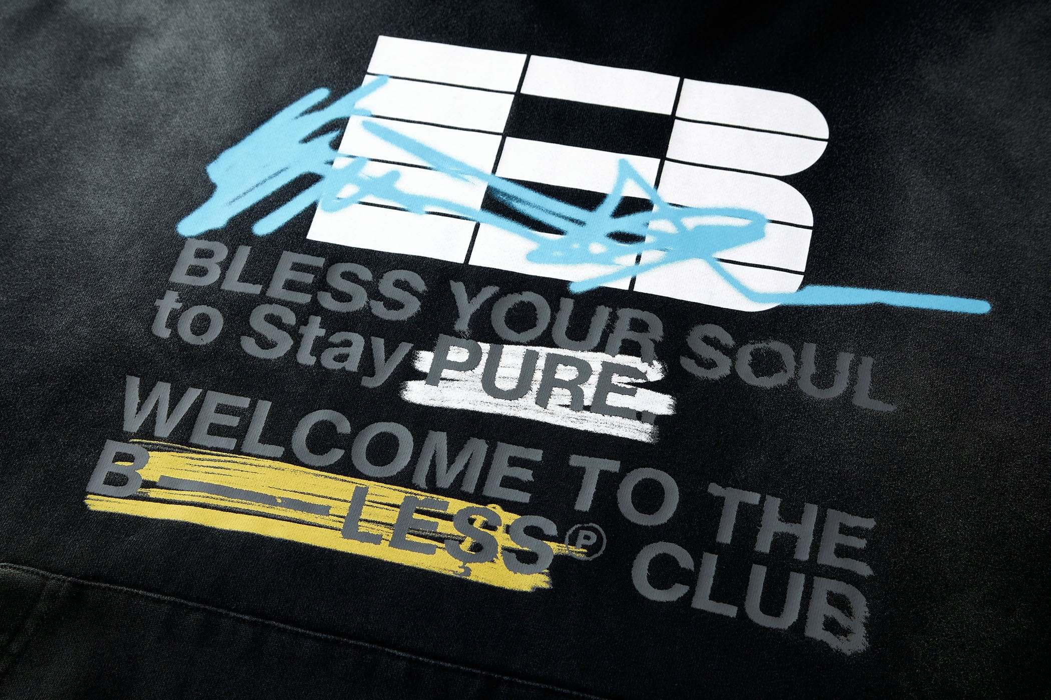 BONELESS Slogan Logo Washed Hoodie