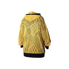 RELABEL Patchwork Crochet Mesh Zip-Up Hoodie