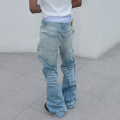 STEEPC Dirty Fit Distressed Flared Jeans