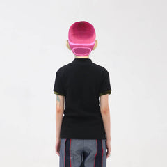 EMBRYO Four-Point Star Spliced Mock Neck T-Shirt