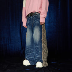 DND4DES Faux Fur Spliced Jeans