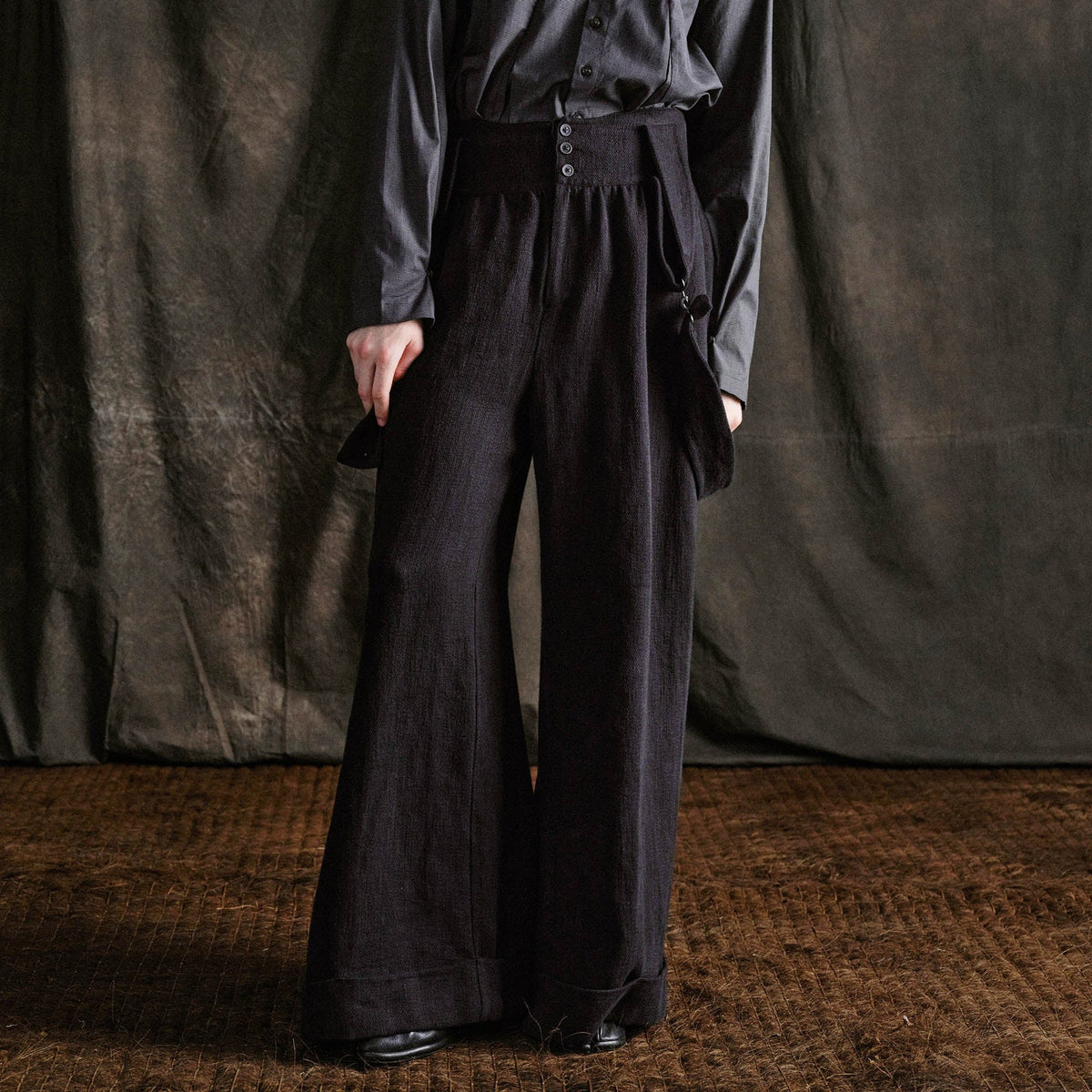 ILNya Nieternite Nifutur Buttoned High-Waist Wide-Leg Overalls