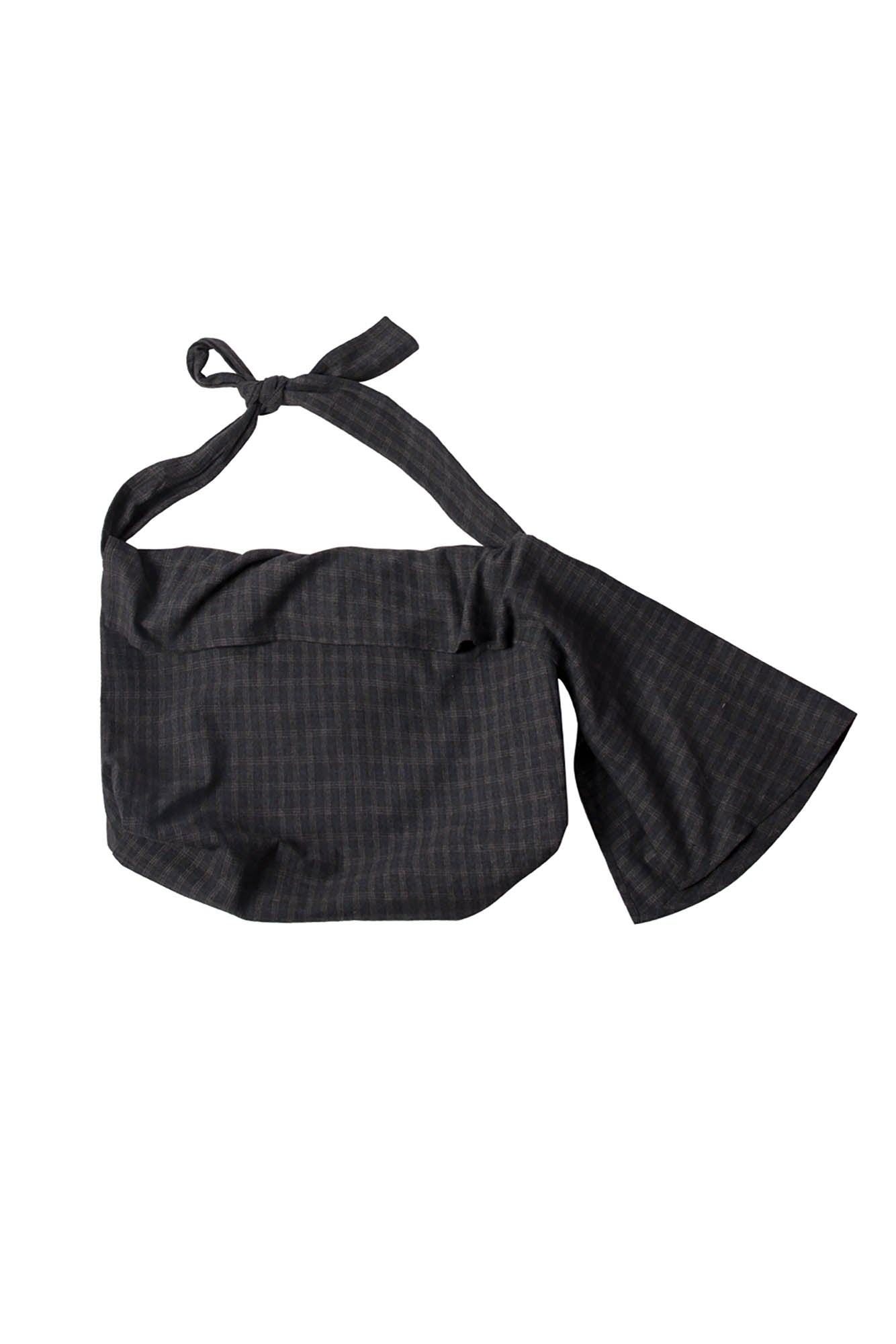 RELABEL Plaid Wool-Blended Knot Handle Hobo Bag