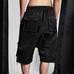 SSIN7 Multi-Pocket Satin Drawstring Shorts