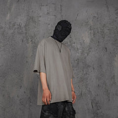 UNDERWATER Distressed Embroidery T-Shirt Light Sand