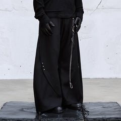 CATSSTAC Curved Draped Wide-Leg Trousers