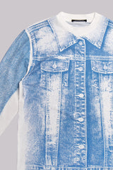 LEONSENSE Denim Print L/S T-Shirt