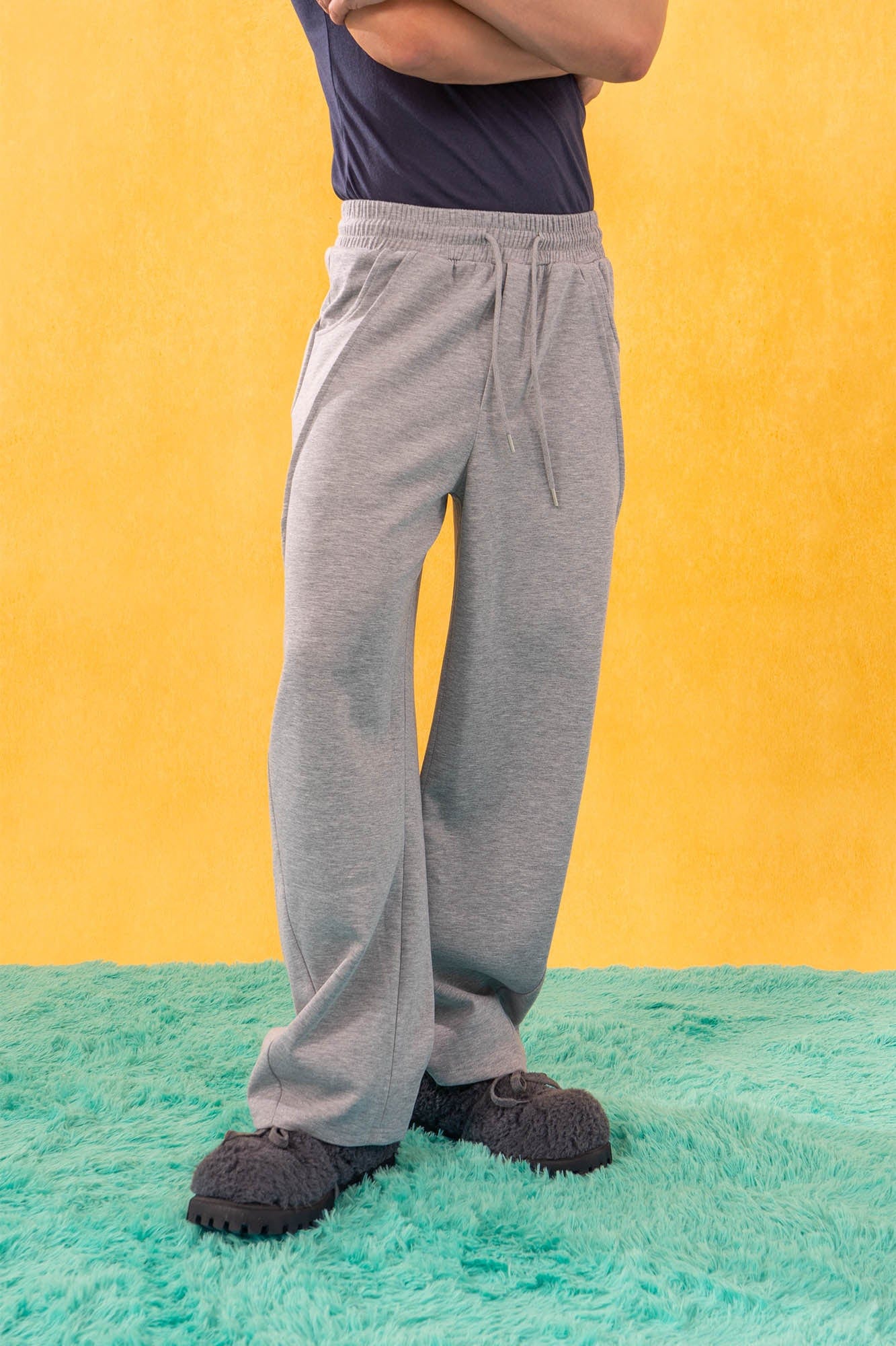 CLP Slanted Spliced Drawstring Sweatpants