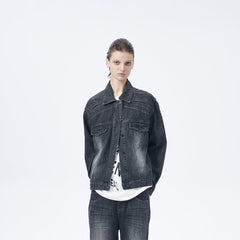 ARTIFICIAL WORLD Deconstructed Faded Denim Jacket