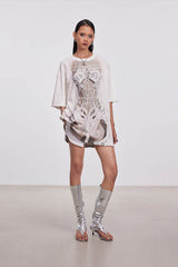 DAMAGE ASIA Skeleton Corset Full-Print T-Shirt