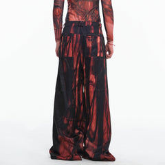 EMBRYO Hair Full-Print Wide-Leg Pants