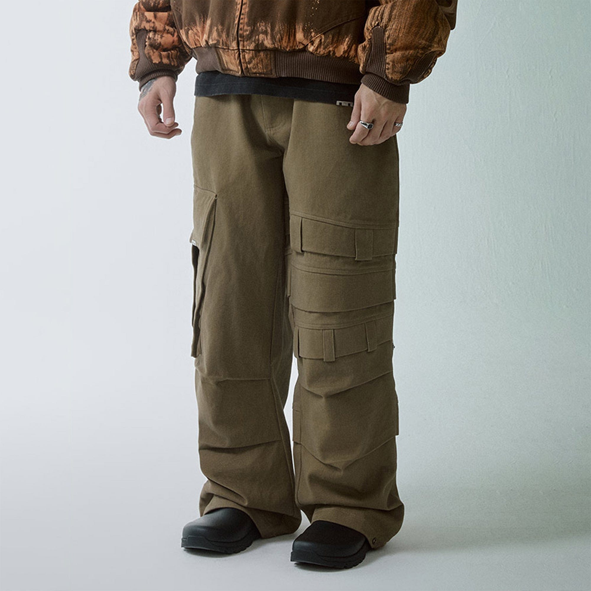 F2CE Asymmetrical Crinkled Cargo Pants