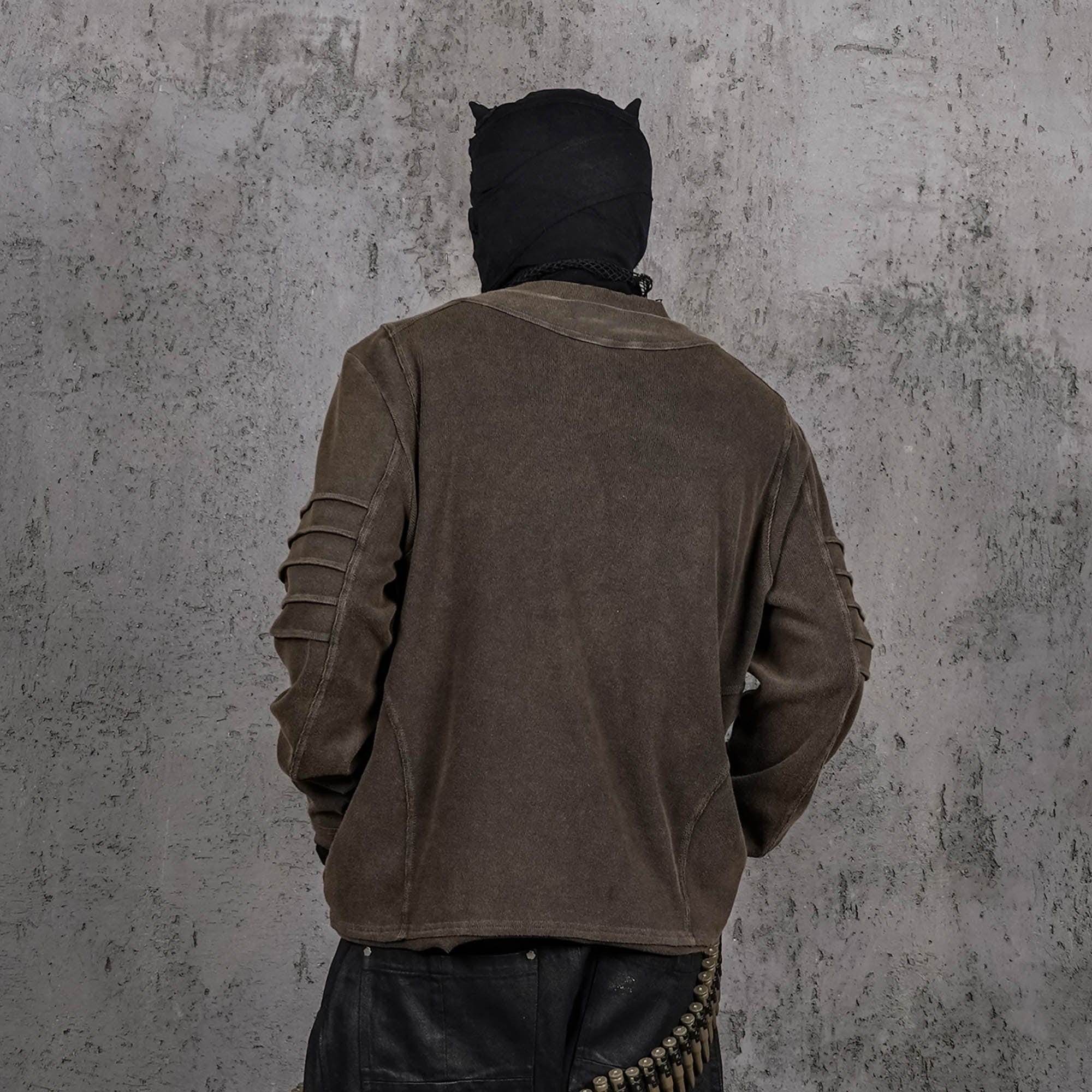 UNDERWATER Distressed Deconstructed Light Sweatshirt Brown