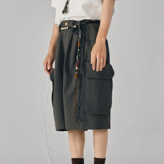 GONGHE REPUB Retro Pleated Multi-Pocket Shorts