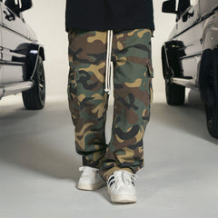 MAKEMORE Camo Drawstring Cargo Sweatpants