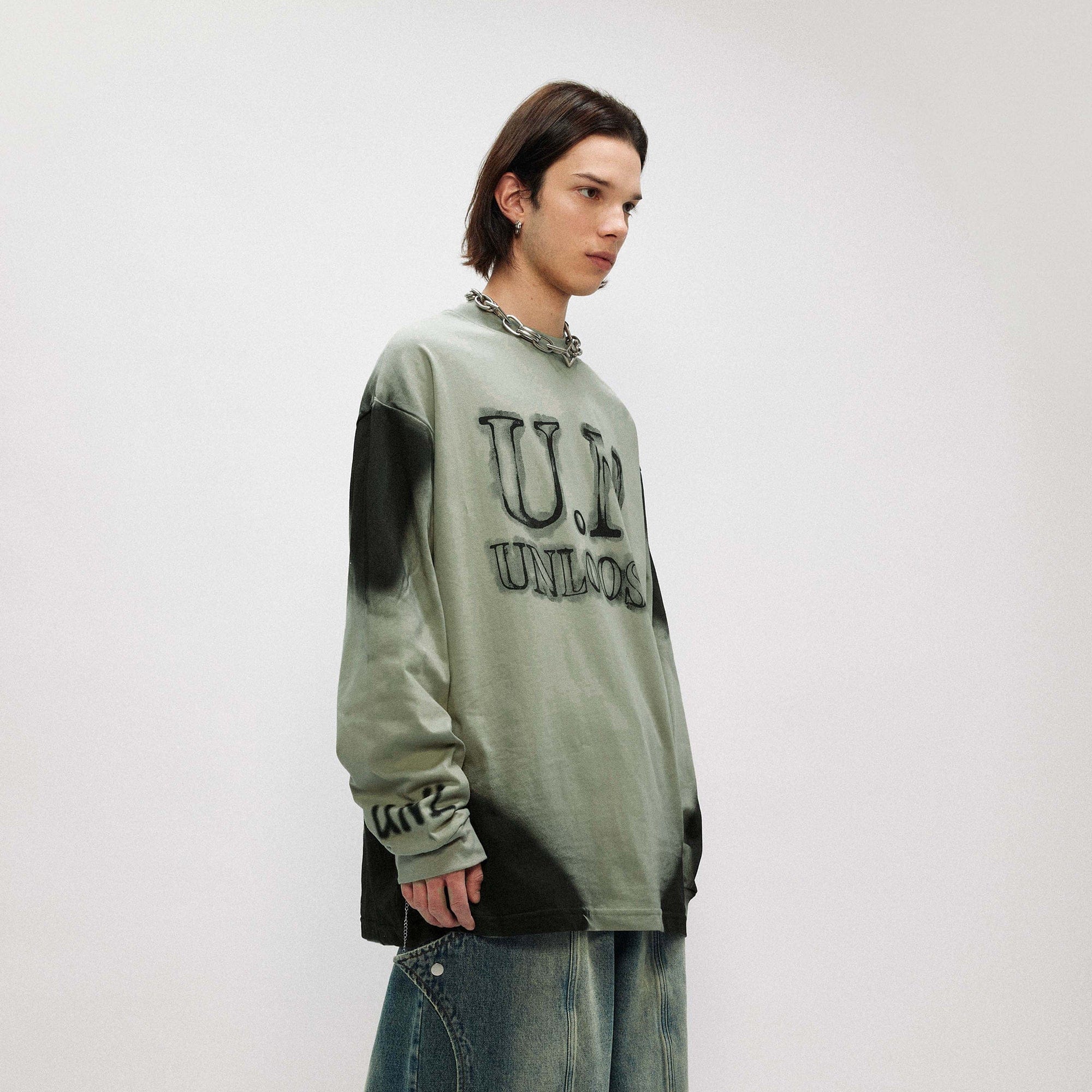OVDY Unloose Ink Gradient Long-Sleeve Tee