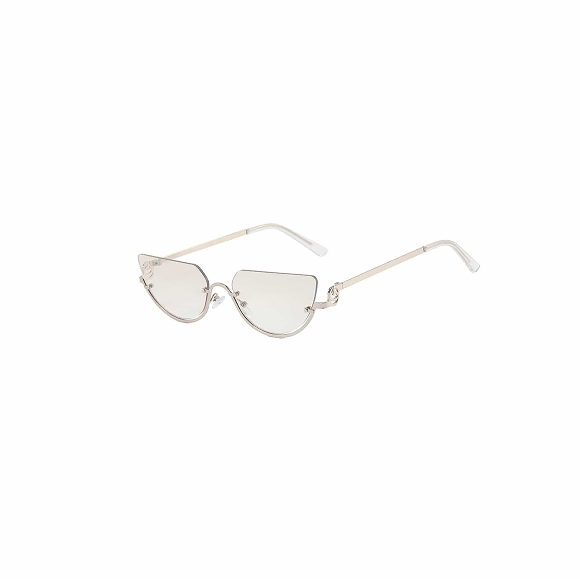 DAMAGE ASIA Semi-Oval Half-Rim Curved Frame Glasses