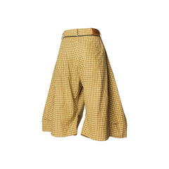 RELABEL Detachable Scarf Grid Pleated Shorts