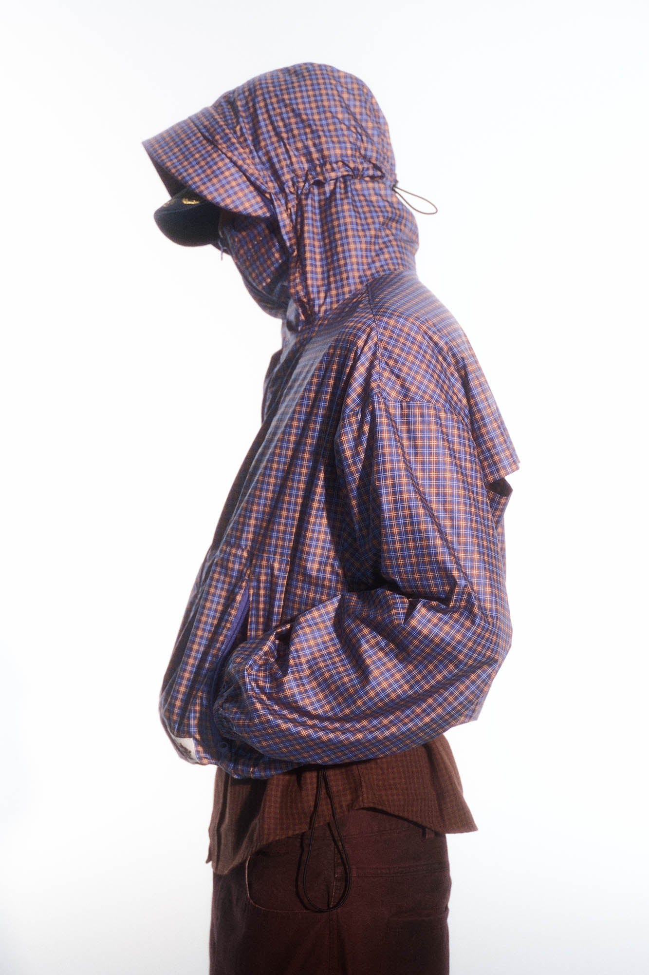 TRECLUB Retro Plaid UV Protection Hooded Jacket