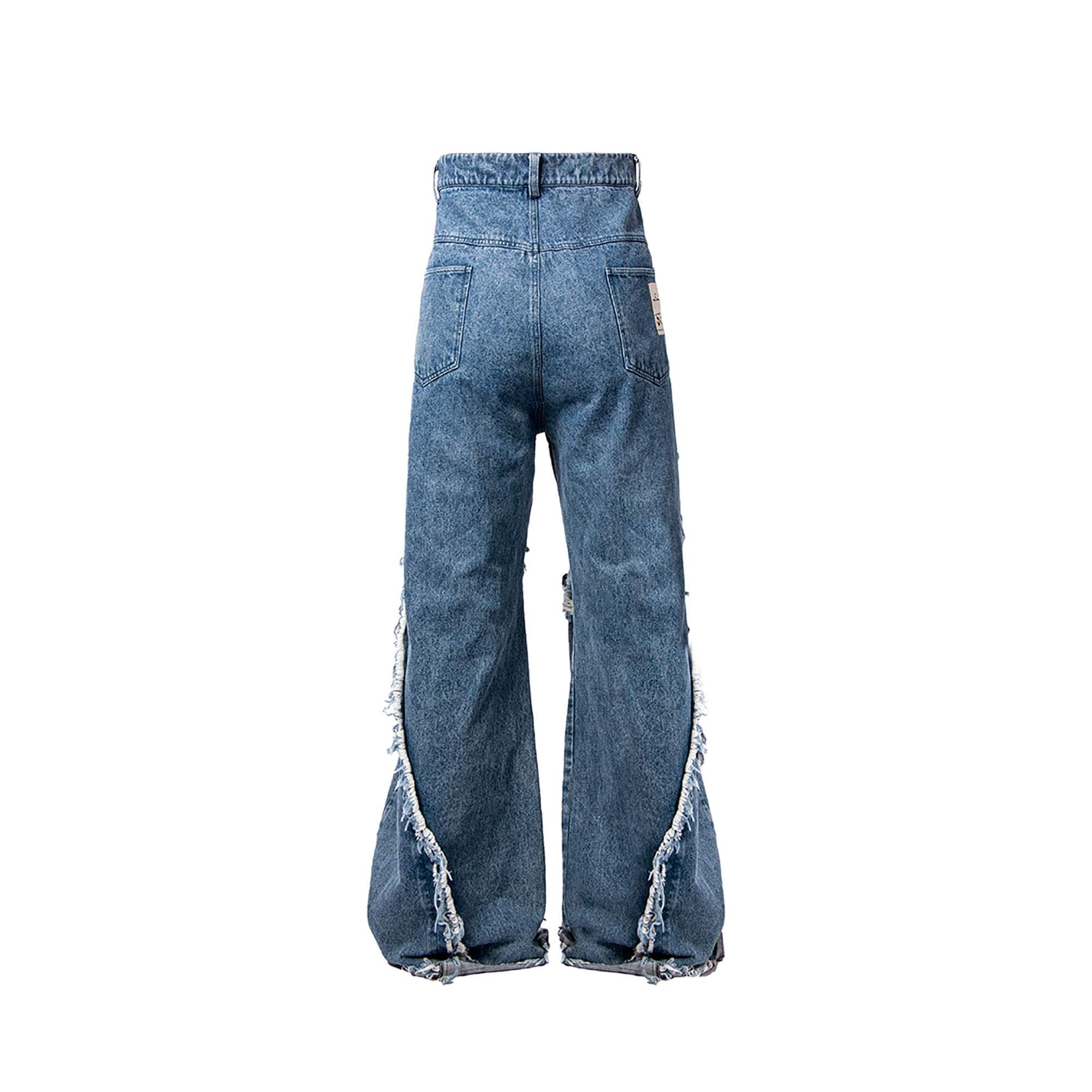 RELABEL Split Heavy-Distressed Washed Denim Pants