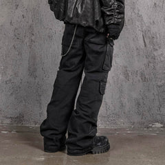 UNDERWATER Multi Pockets Gradient Jeans Black