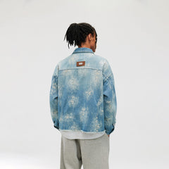 BONELESS Raw-Edge Washed Denim Jacket