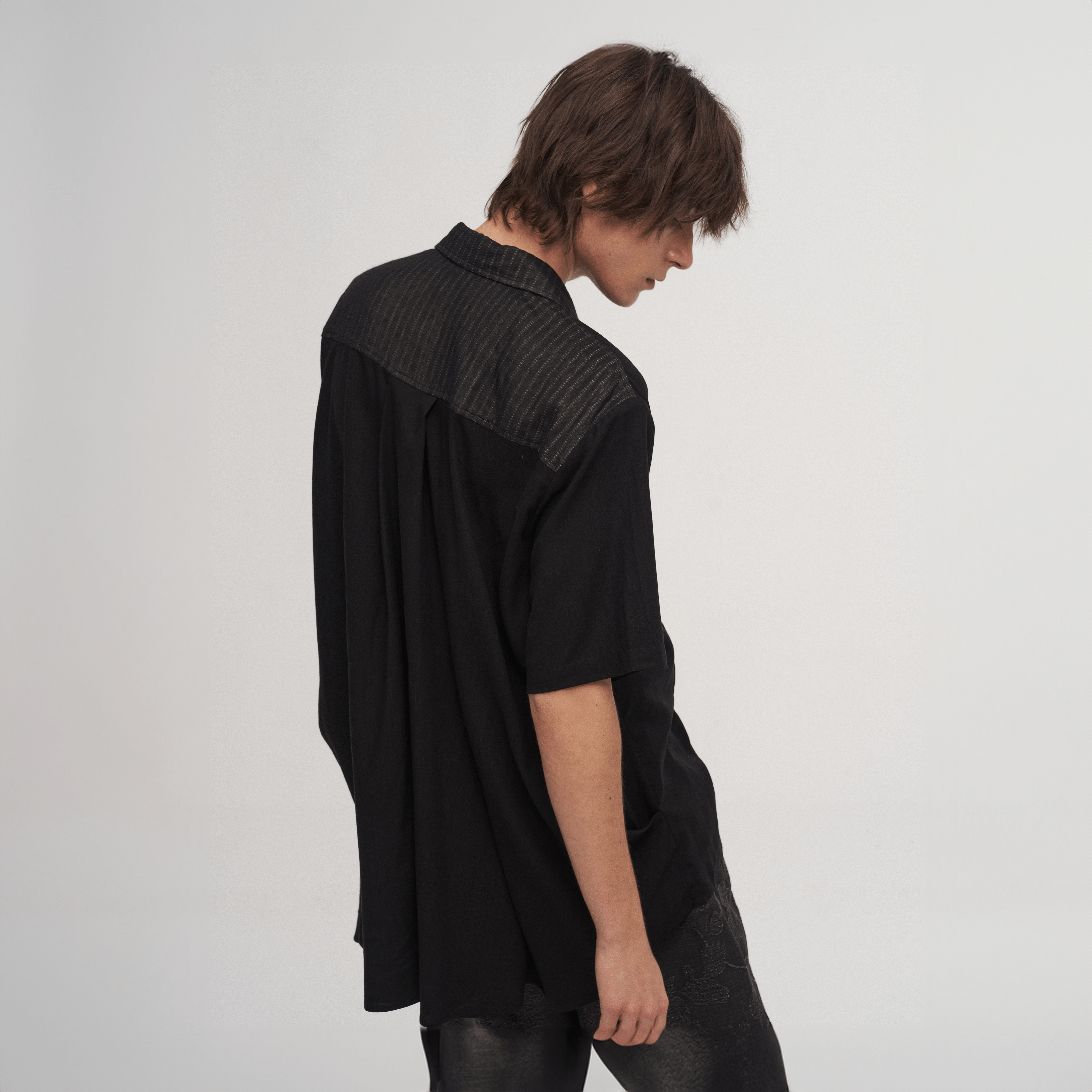 ILNya Nieternite Nifutur Siren Asymmetrical Striped Spliced Shirt