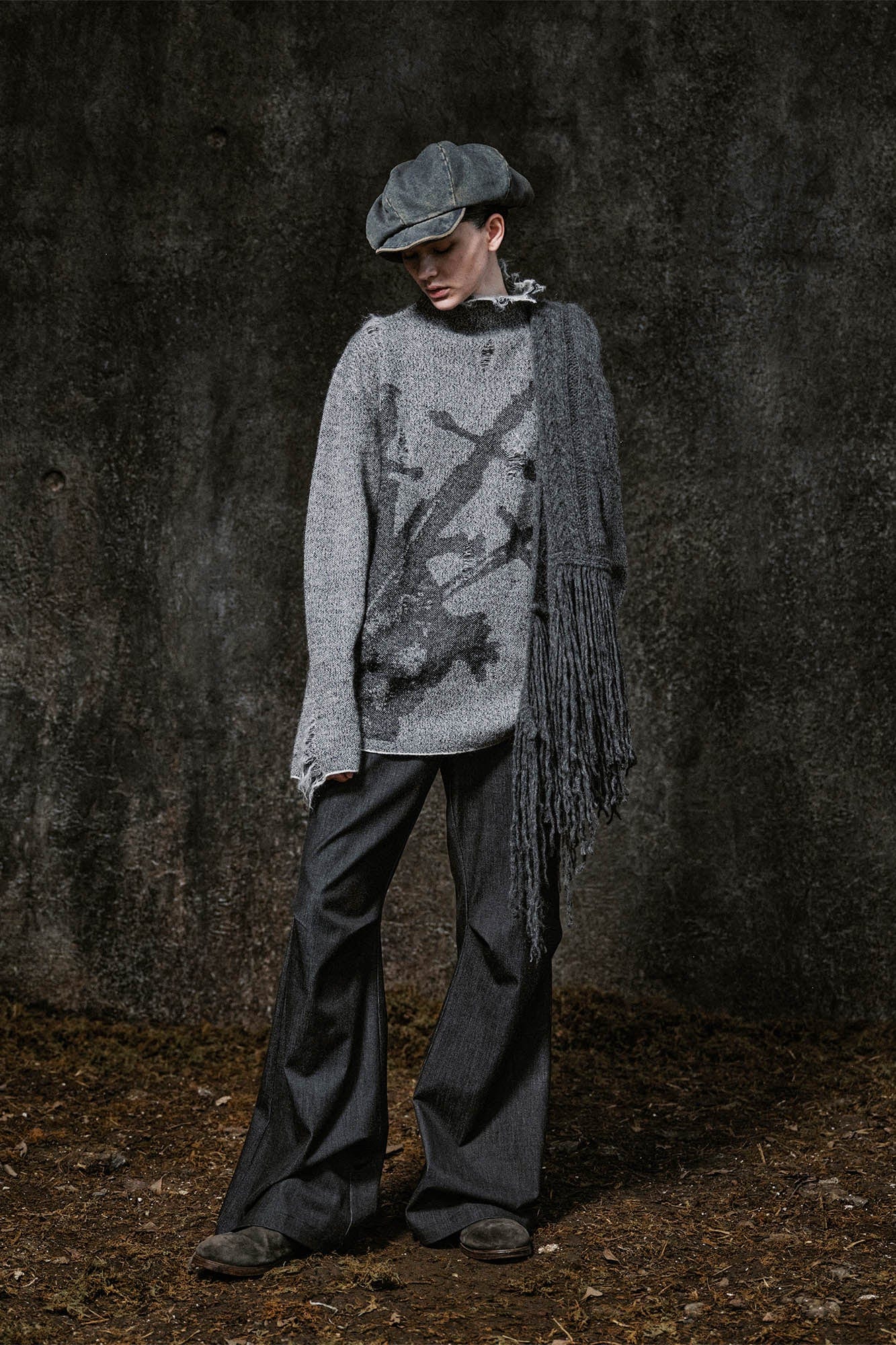 ILNya Nieternite Nifutur Mohair-Blended Crinkled Flared Trousers
