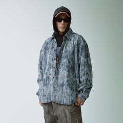 F2CE Spliced Abstract Plaid Shirt