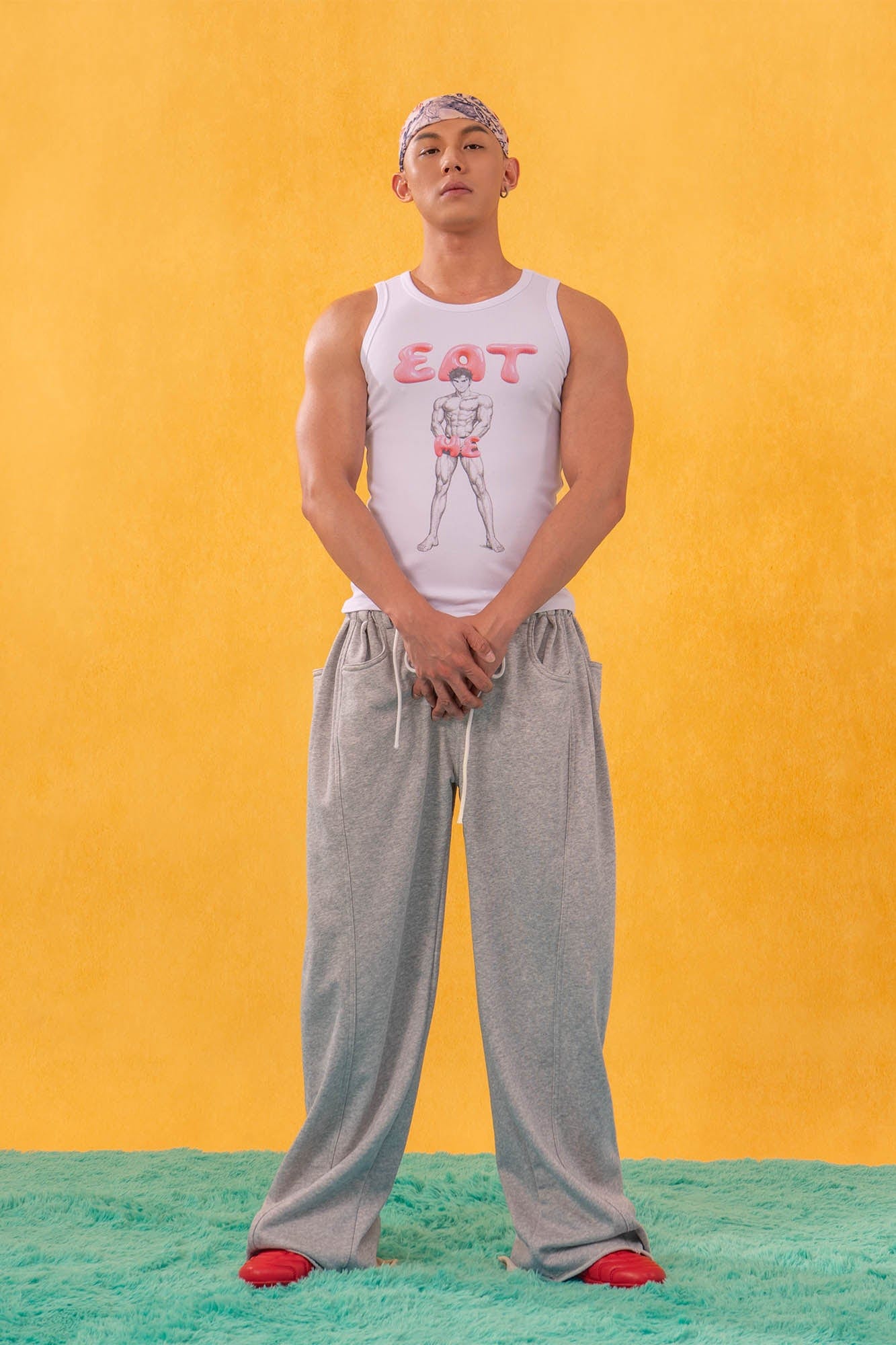 CLP Middle Spliced Ruched-Waist Sweatpants