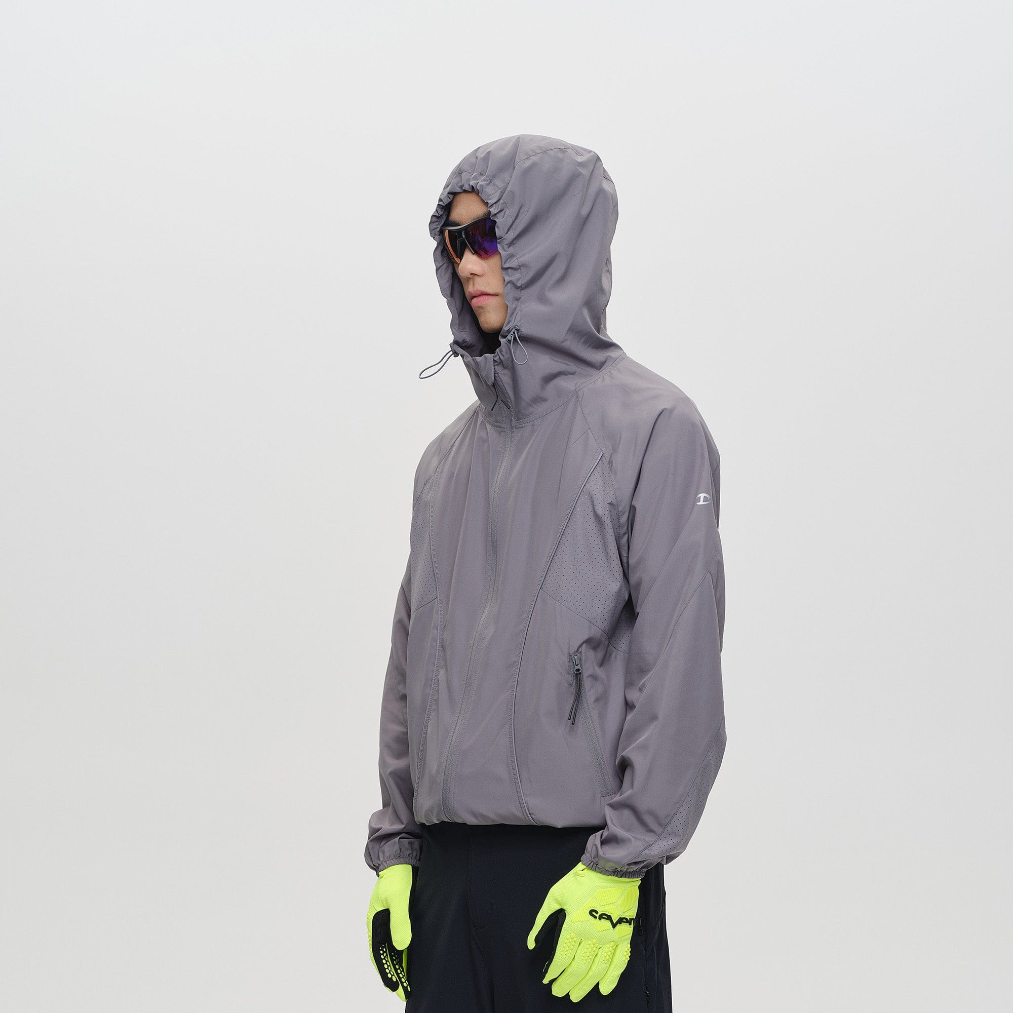 CATSSTAC Spliced Laser-Perforated Waterproof UV Production Hooded Jacket