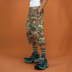 CLP Washed Crinkled Camo Cargo Shorts