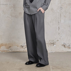 FACEONLAB Essential Wool-Blended Pleated Trousers
