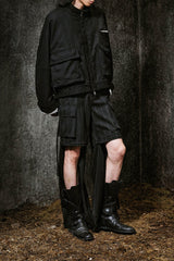ILNya Nieternite Nifutur Multi-Pocket Stripe Detachable-Leg Pants