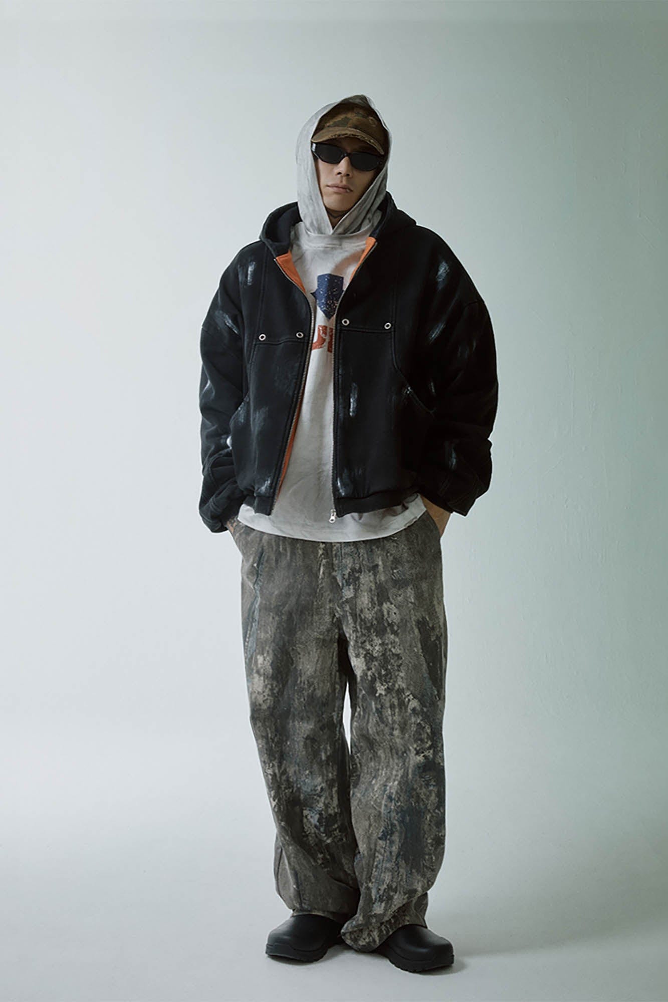 F2CE Paint-Splatter Gradient Straight-Leg Pants