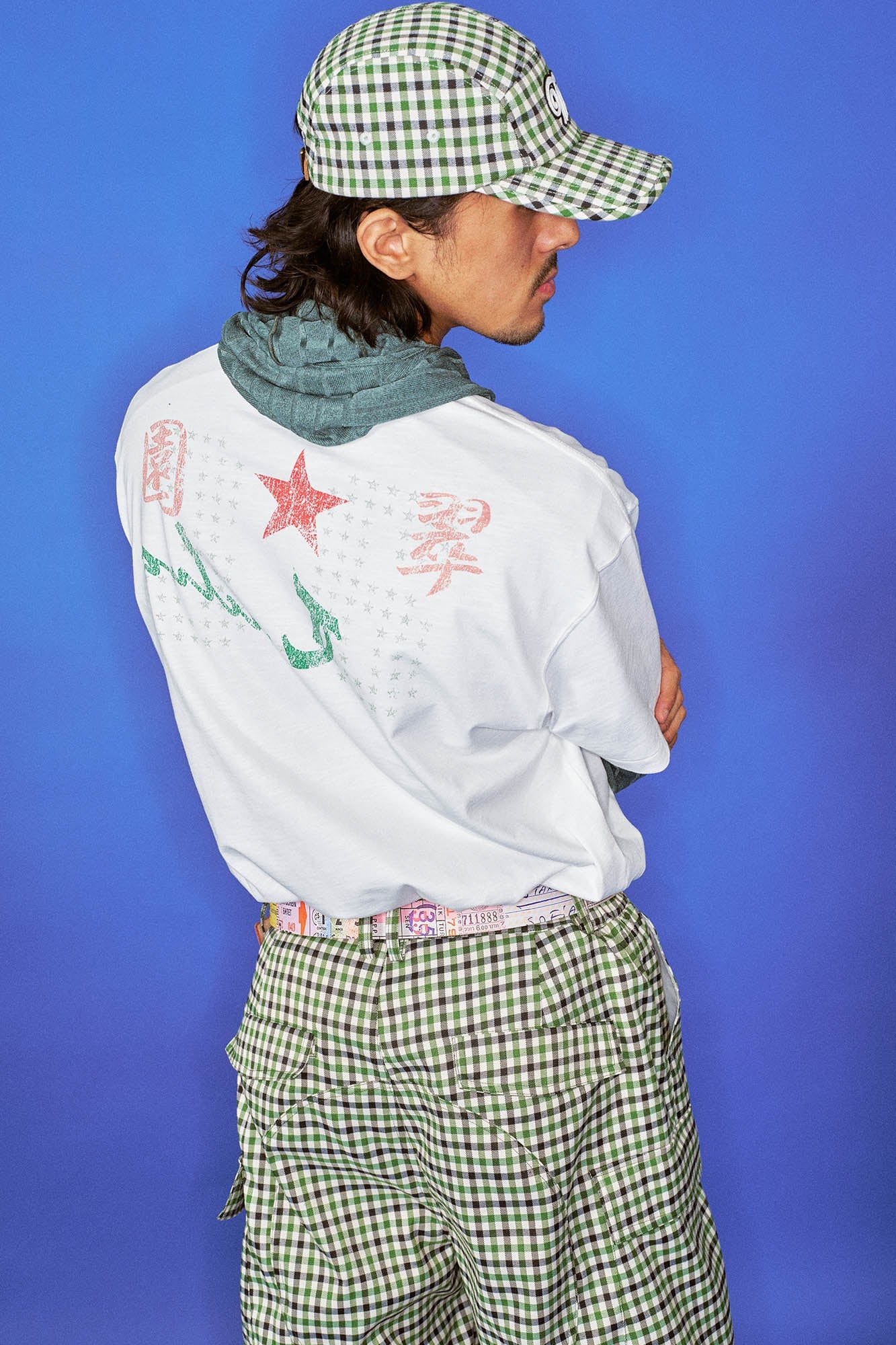 TRECLUB Plaid Patch Embroidered Cap