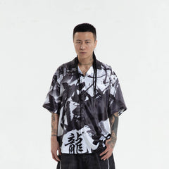 RTVG Dragon Calligraphy Cuban Half Shirt