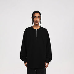 BONELESS Collarless Half-Zip Waffle L/S Tee