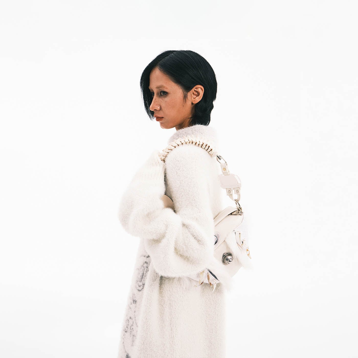 EMBRYO Skeleton Faux Fur Handbag