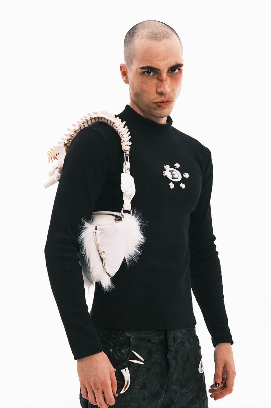 EMBRYO Skeleton Faux Fur Handbag