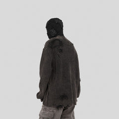 UNDERWATER Wasteland Ripped Sweater Charcoal