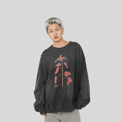 UNDERWATER Alive Ripped Sweatshirt Black