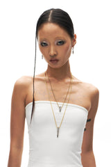 SCHWARZGOLD Layered Bullet Pendant Necklace Silver